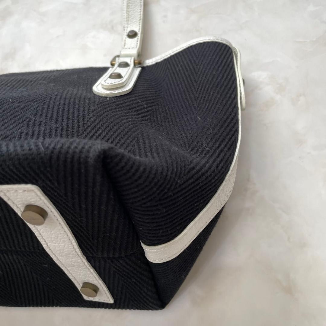 BURBERRY BLUE LABEL トート ホースロゴ　キャンバスレザー