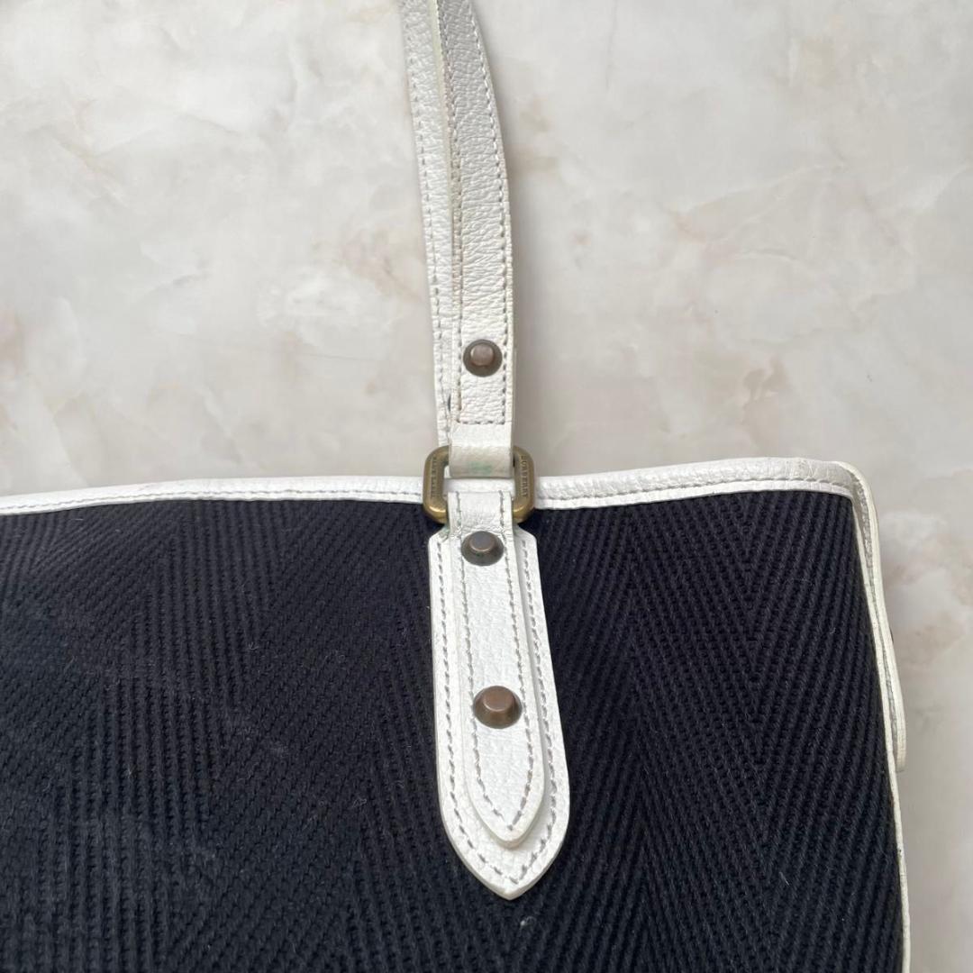 BURBERRY BLUE LABEL トート ホースロゴ　キャンバスレザー