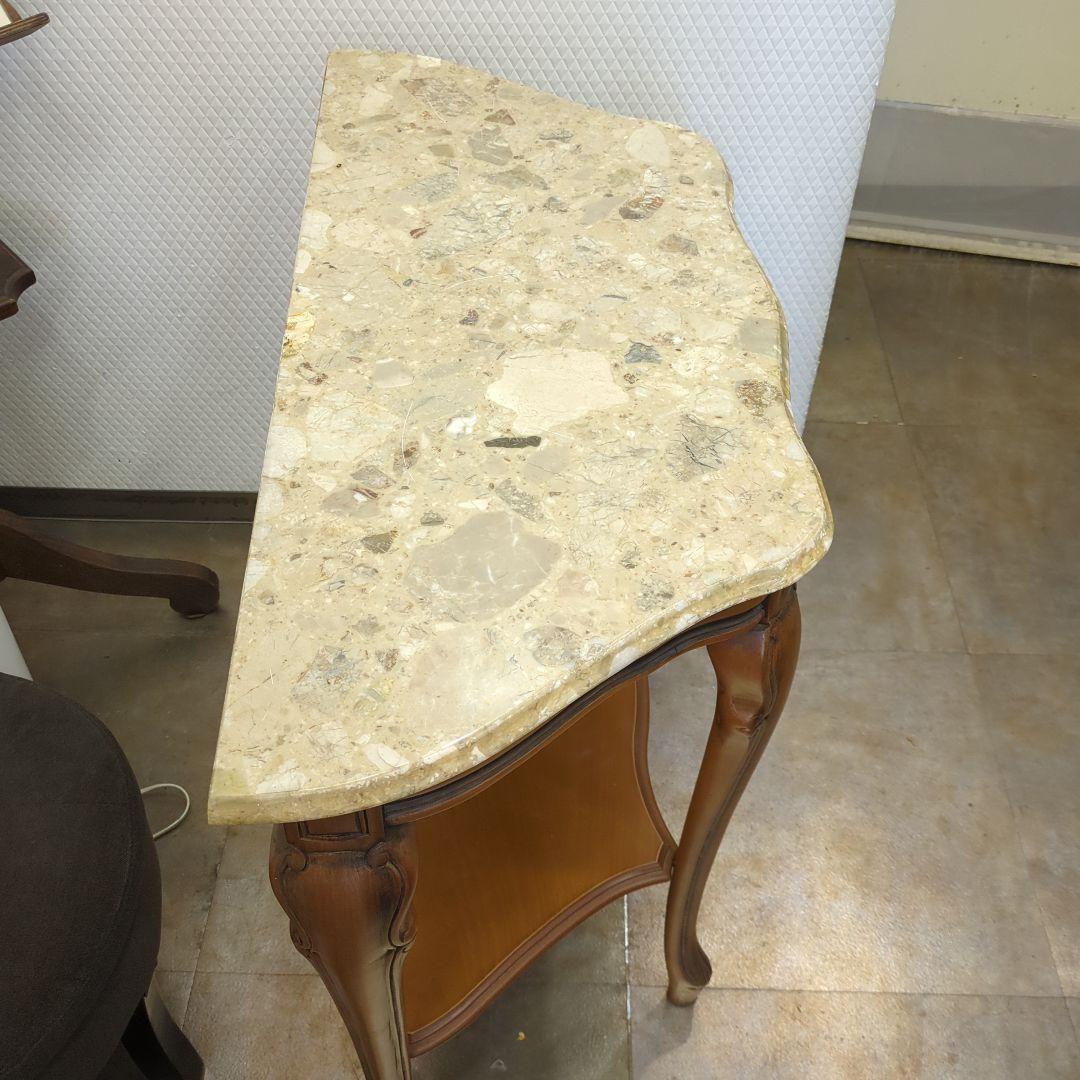 クラシックスタイル サイドテーブル　大理石　猫脚　机　テーブル