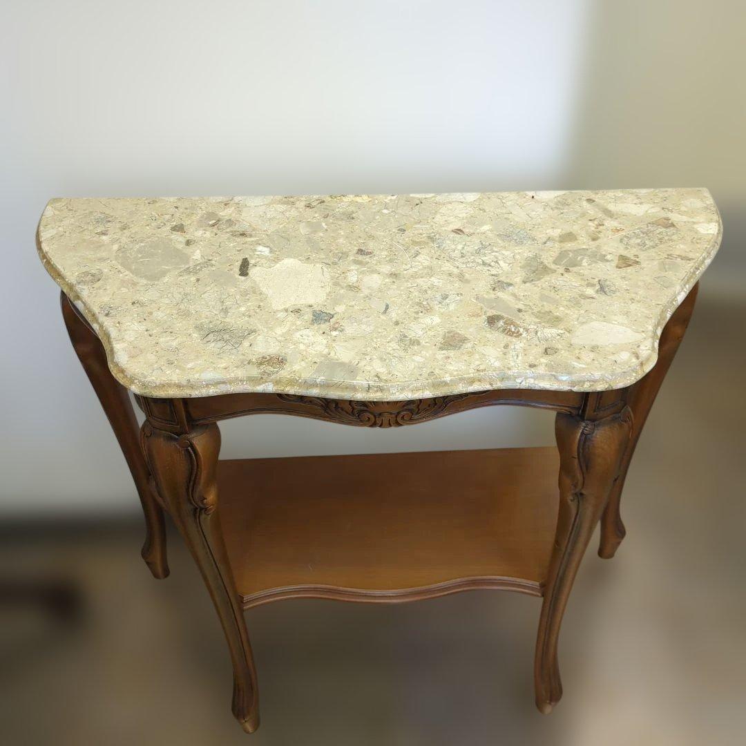 クラシックスタイル サイドテーブル　大理石　猫脚　机　テーブル