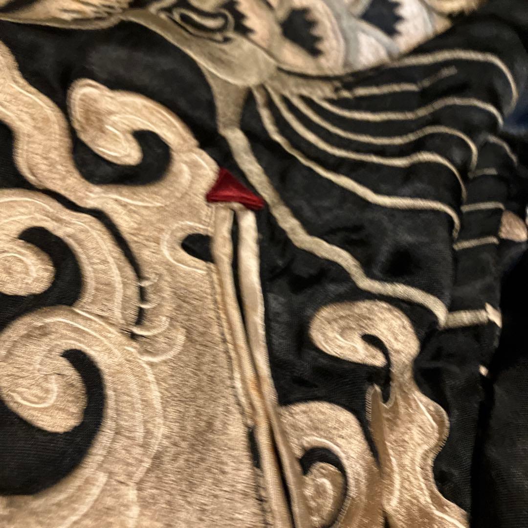 商*盛様 ドラゴン刺繍 バーガンディ スカジャン　鯉　龍　花旅旅団