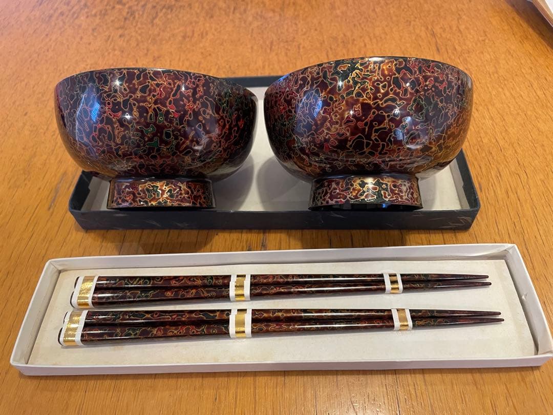 津軽塗　碗、箸セット　新品未使用