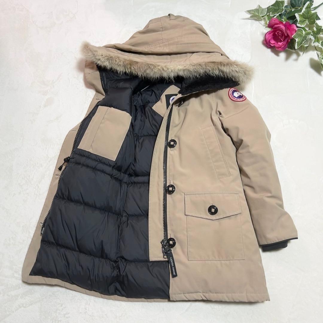 極美品✨ カナダグース ブロンテ ロング ファー ベージュ XS レディース