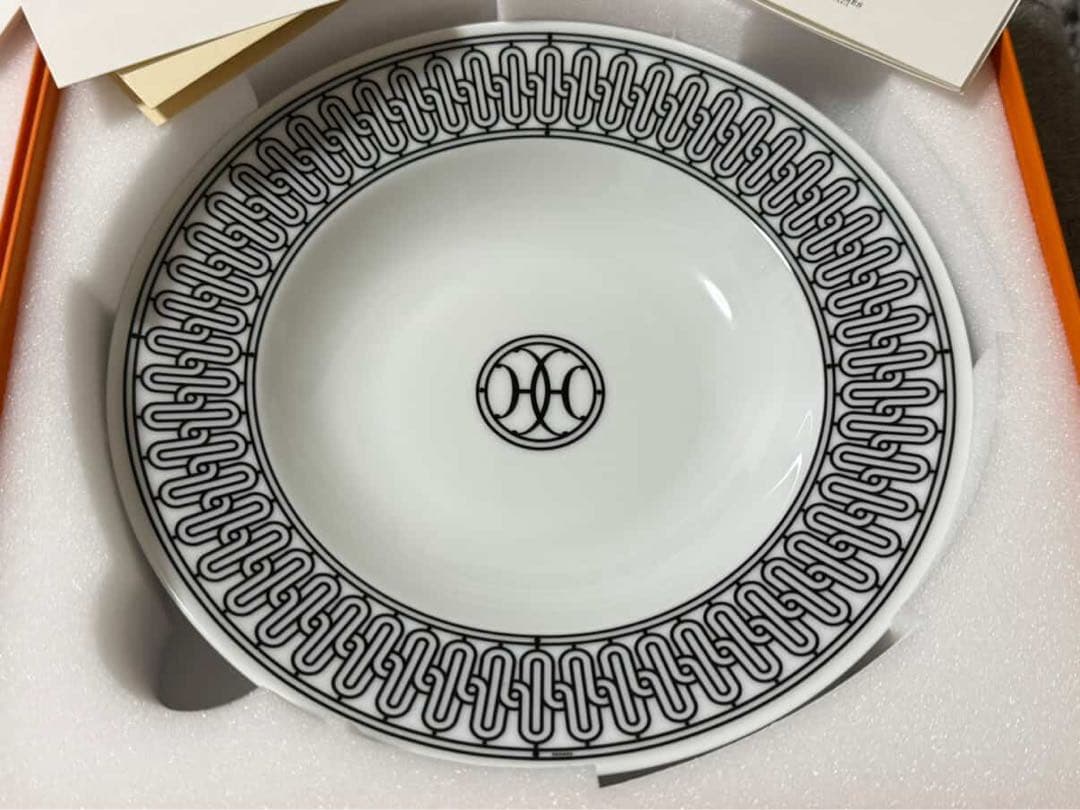 H-DECO 陶磁器 皿 ブラック模様　新品未使用 HERMES エルメスHデコ