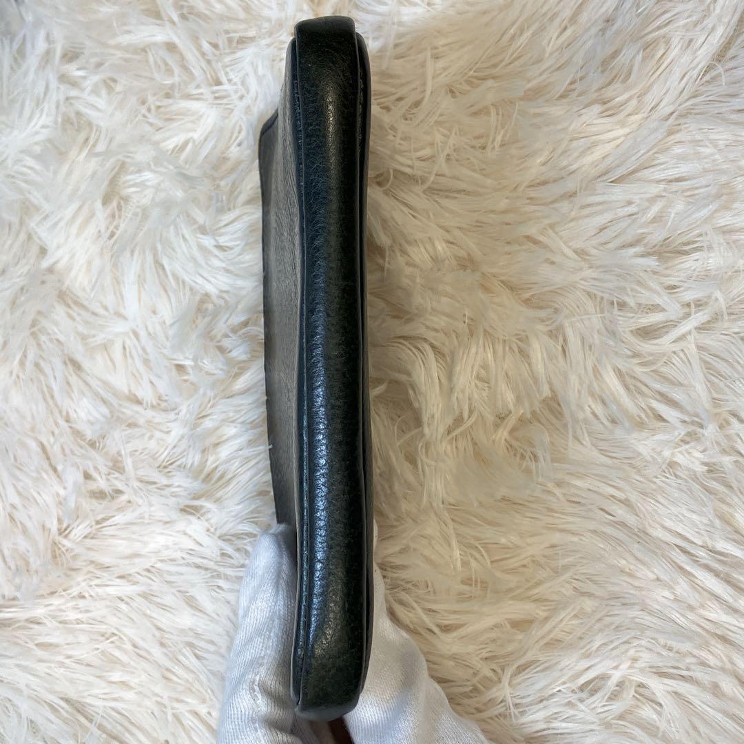 【美品】GANZO ガンゾ サケット2 ウォレットポーチ　ダークブルー レザー