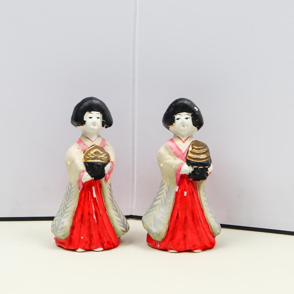 富山土人形 雛人形 11点 花瓶 屏風