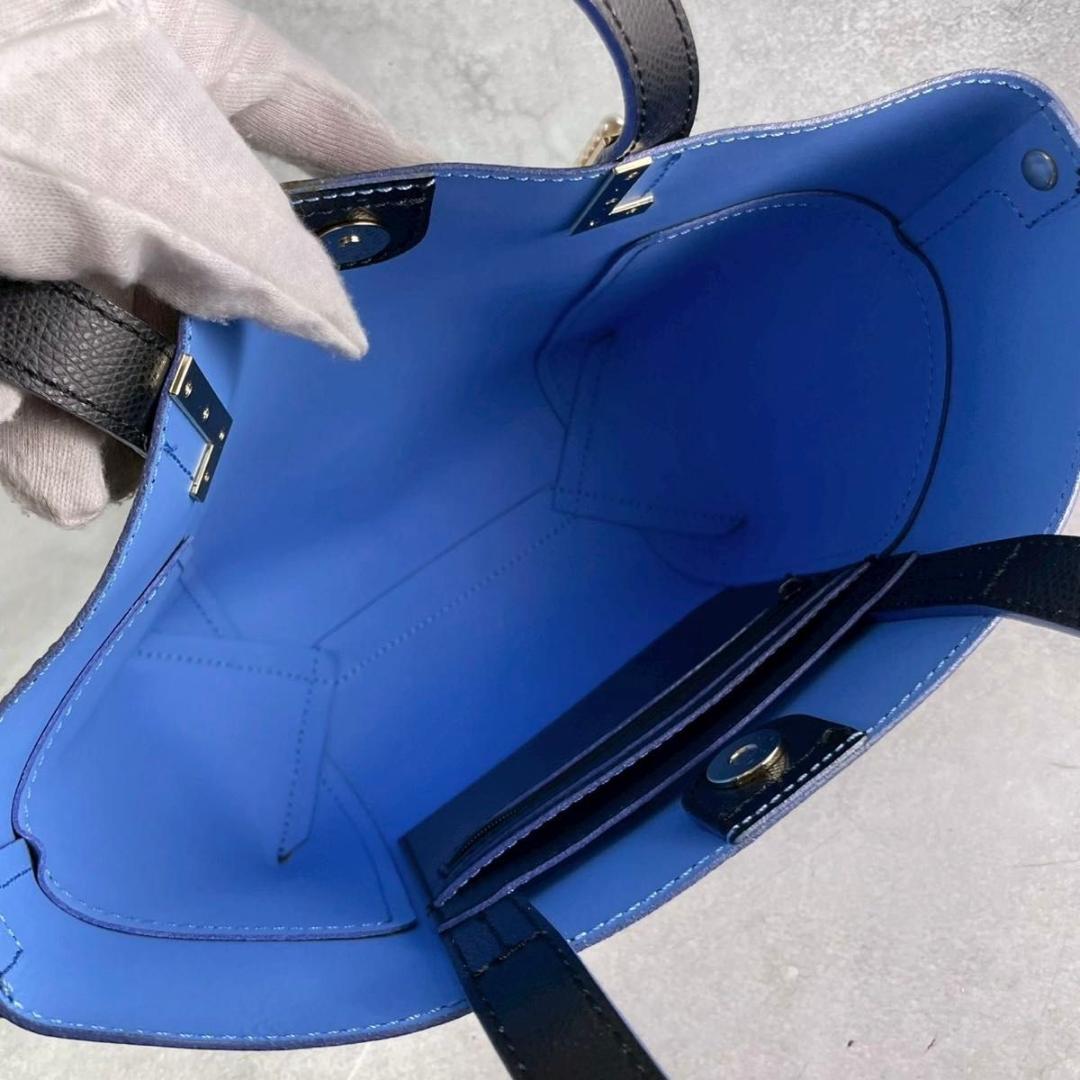 タグ付き　極美品　ランバンオンブルー　アンセルム トートバッグ　バイカラー