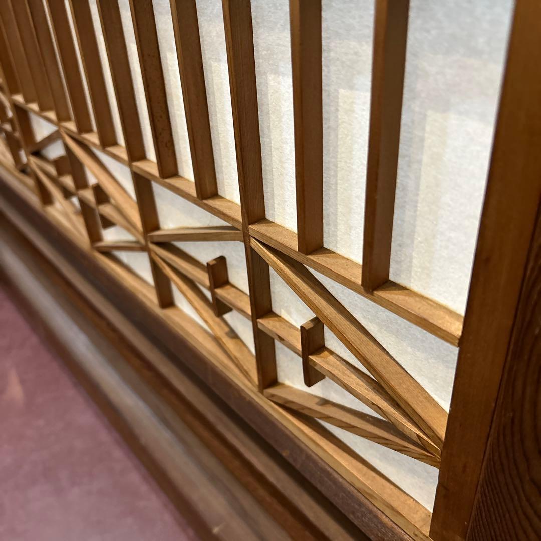 昭和　障子ついたて　欄間　パーテーション　組子