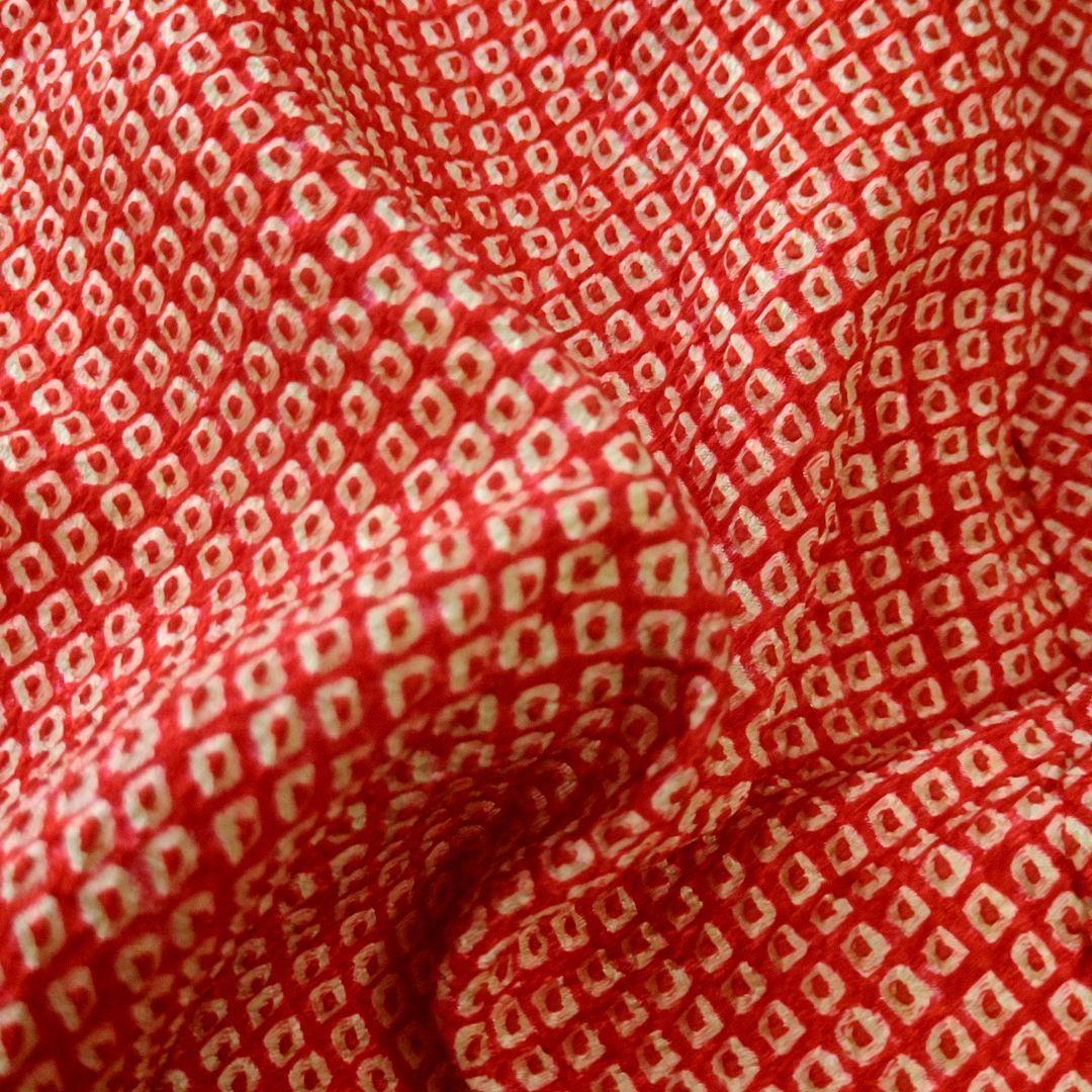 鹿の子総絞り 子供着物 七五三 3歳 女の子 鶴 牡丹 毬刺繍 産着 お宮参り