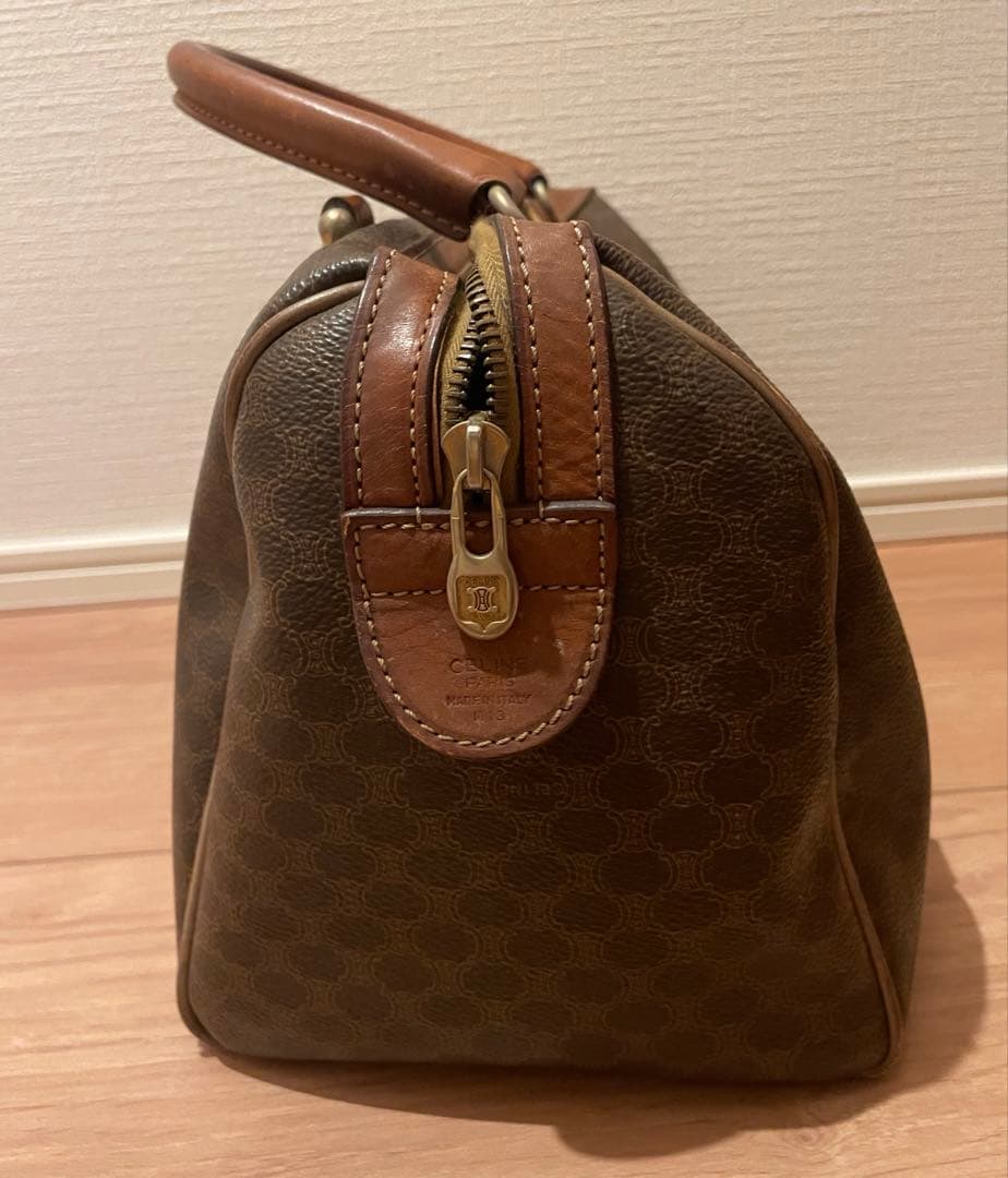 CELINE セリーヌ ブラウン ハニカムパターン ボストンバッグ