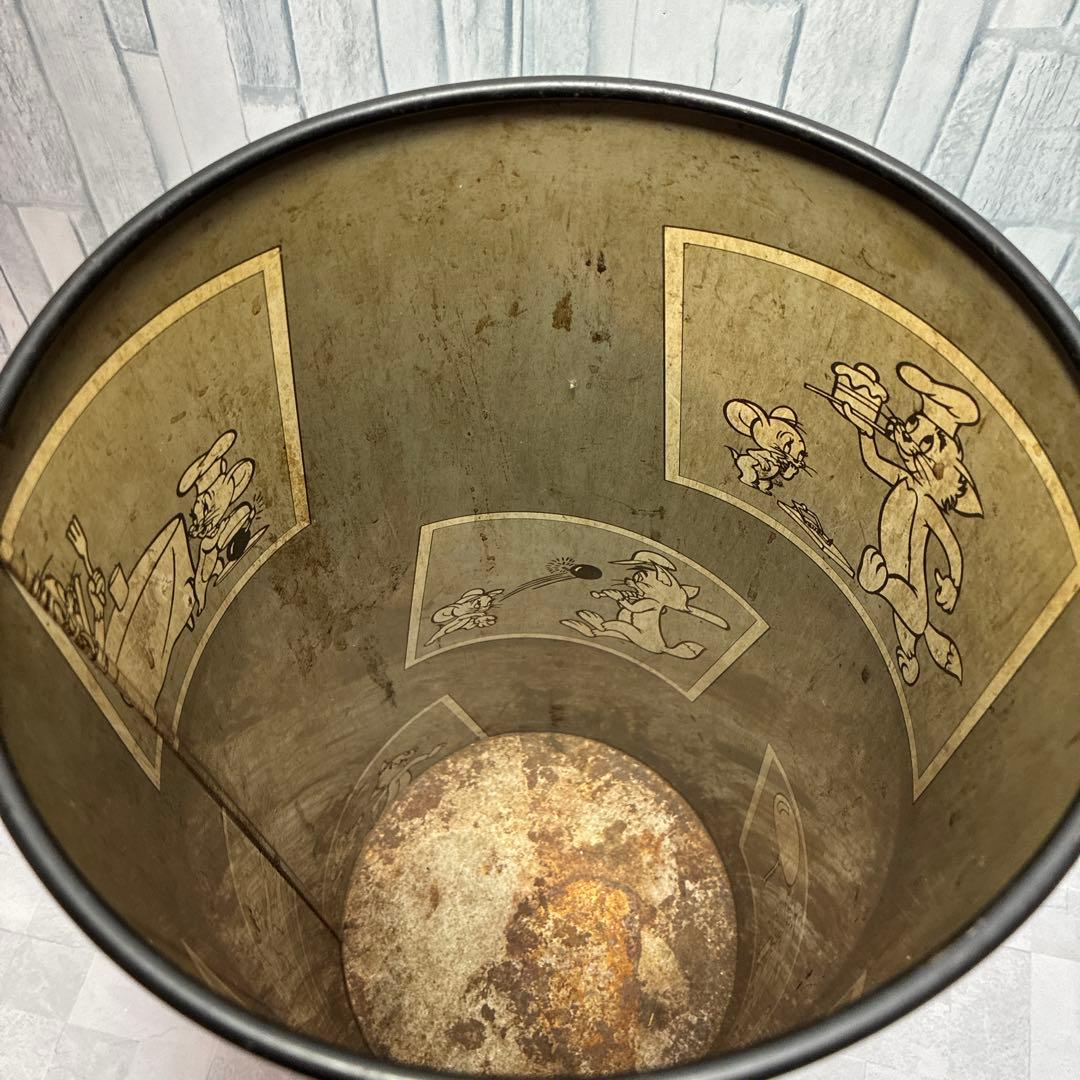 トムとジェリー 1983 ブリキ ダストボックス ゴミ箱 昭和 初期 レトロ