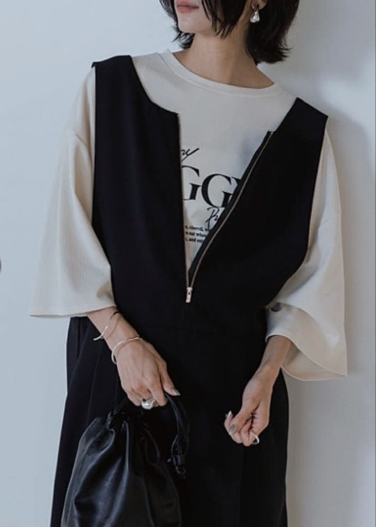 お値下げ　chignon ノースリーブカーヴィーサロペット