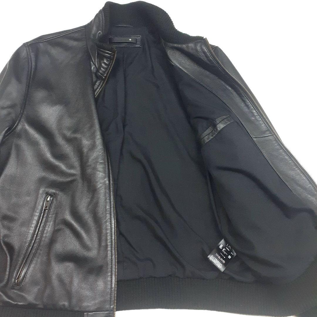希少３Lサイズ 美品 リューグーレザーズ シングルライダースジャケット 黒