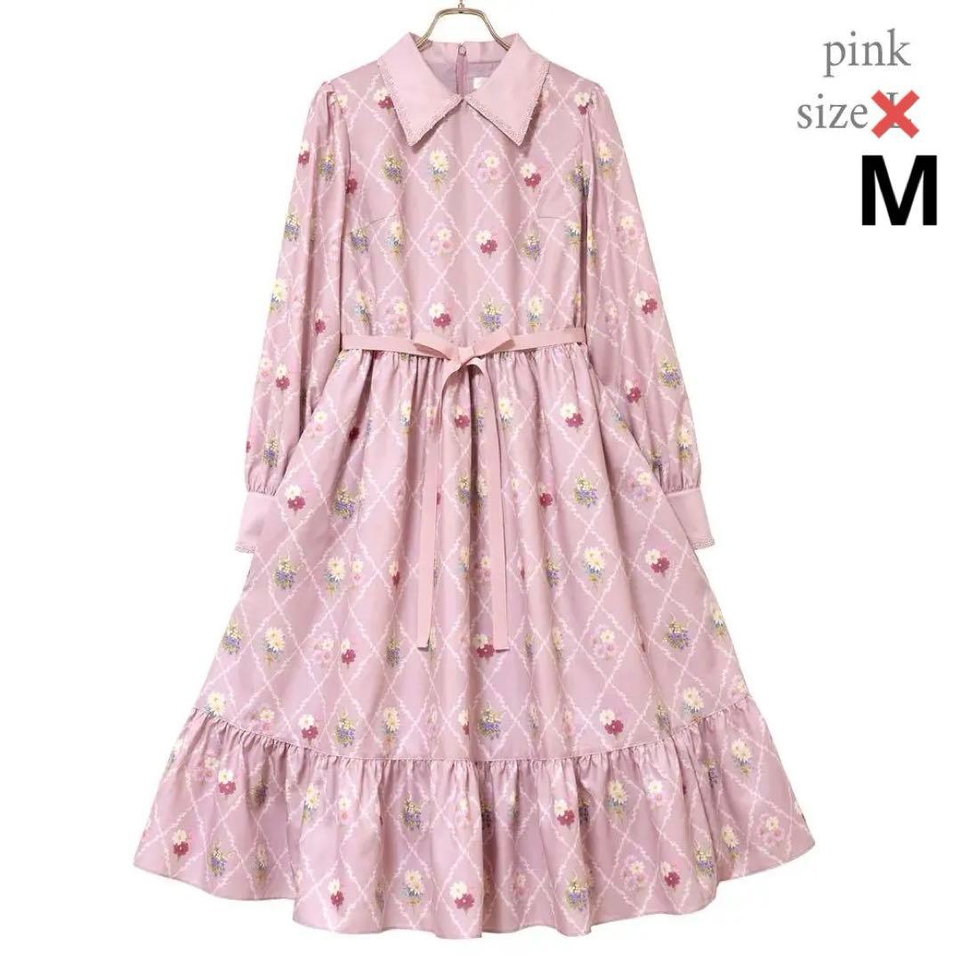 Antique bouquetシャツカラーワンピース　Melody BasKet