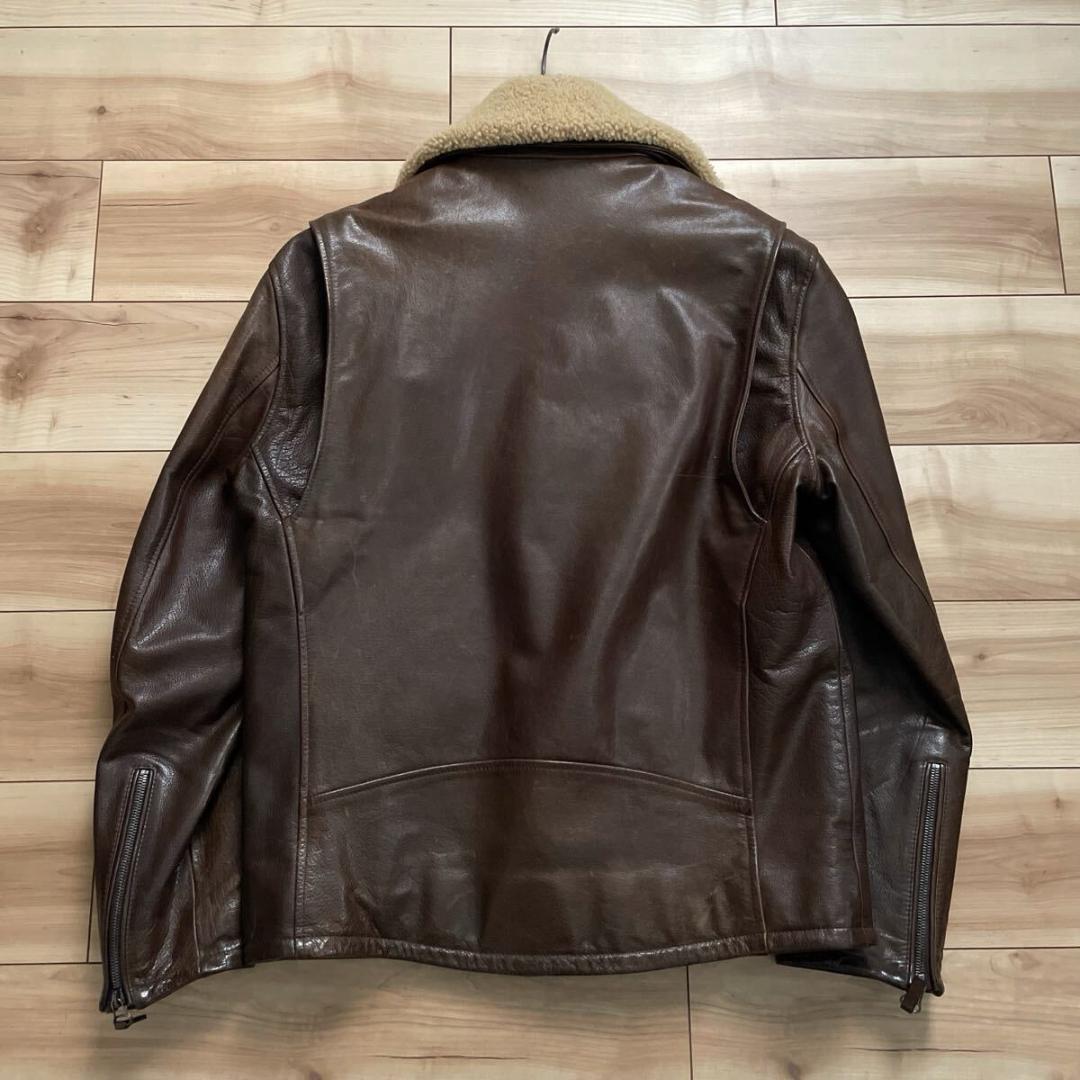 dunhill ダンヒル 襟ムートン レザー ライダース ジャケット