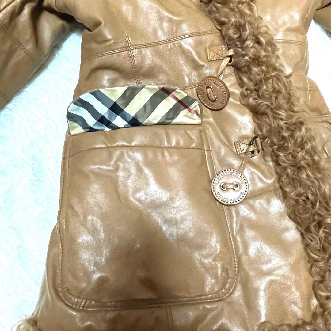 極美品✨バーバリーブルーレーベル ラムレザーコート羊革 チキャンラムファー M