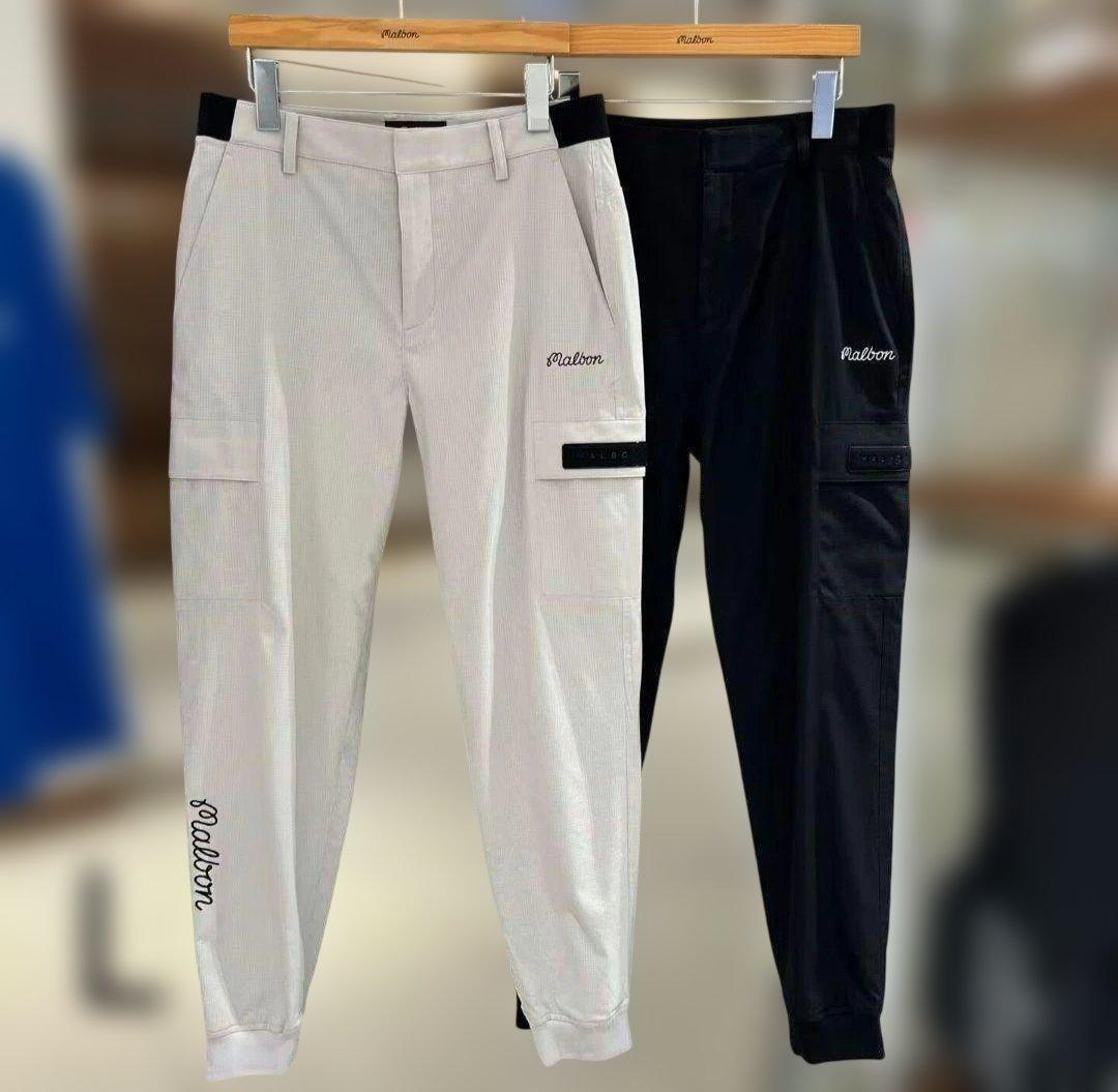 Malbon メンズ ロングカーゴパンツ ブラック Lサイズ ✨