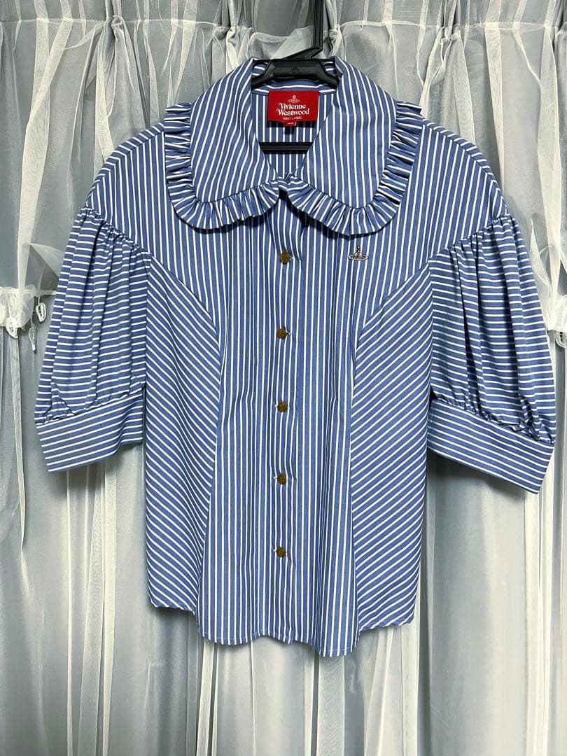 【美品】Vivienne Westwood フリル襟 パフスリーブ ブラウス