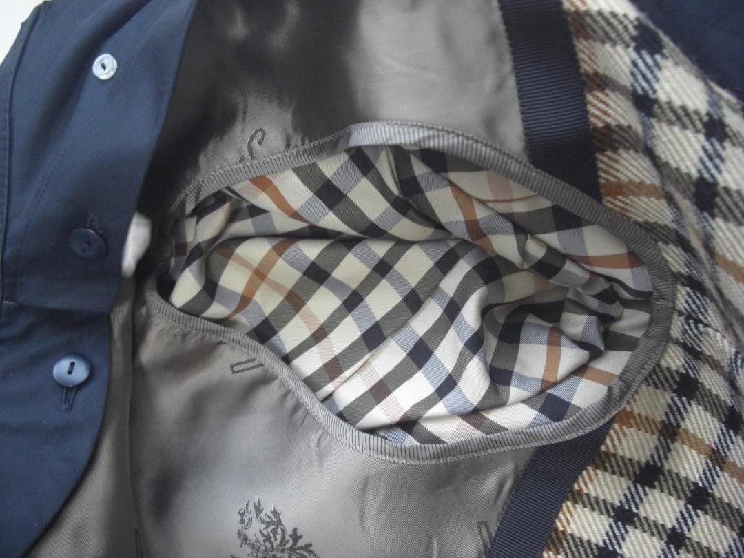 美品 DAKS トレンチコート ネイビー ダブルブレスト size40 L