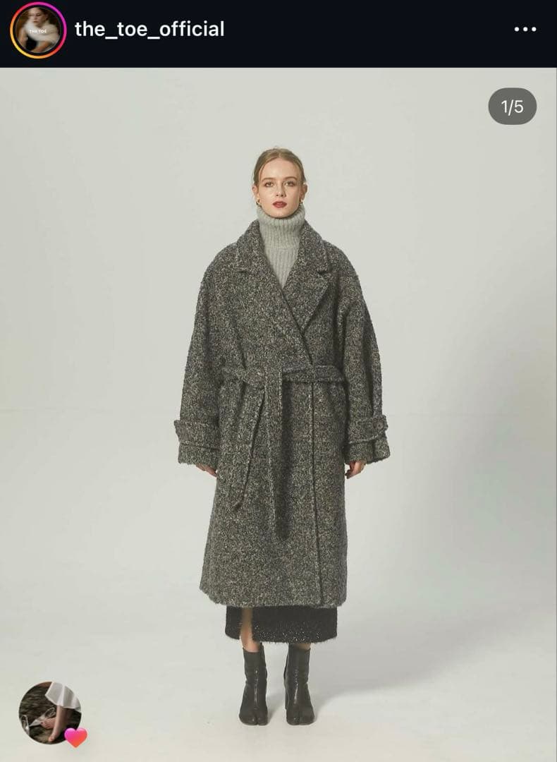 美品thetoe PÂTÉ COLORLONGCOATmix ロングコート正規品