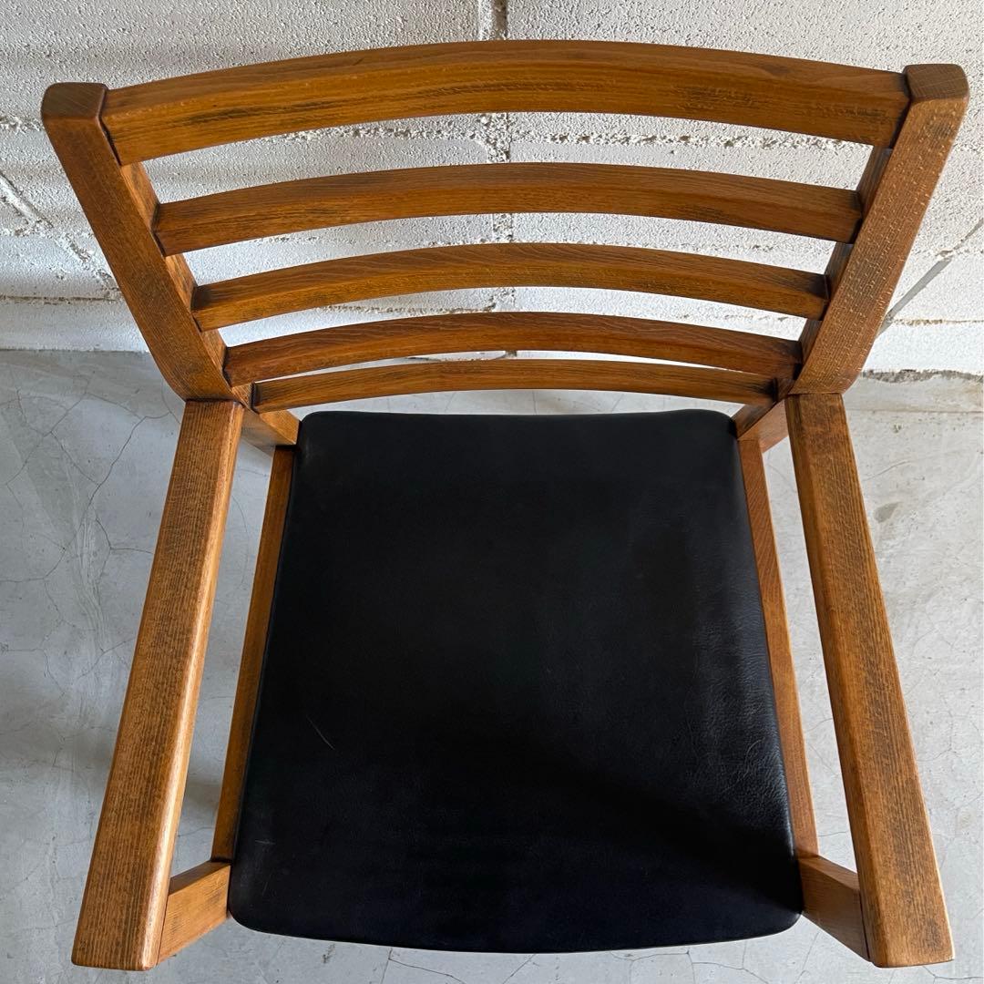 ビンテージ　アームチェア　本革レザー　ダイニングチェア