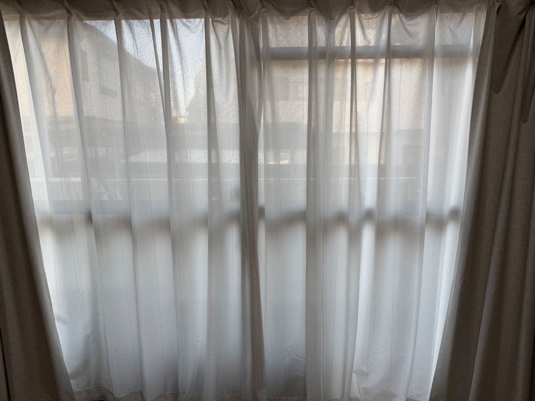 ニトリ遮光1級 レーベルアイボリー 150X178 2枚セット レースカーテン付