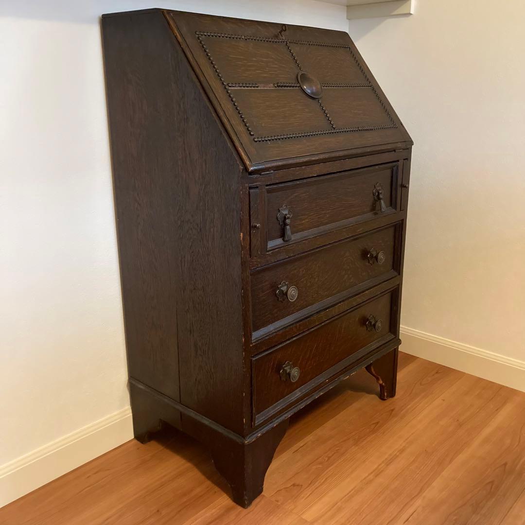 アンティーク　ライティングビューロー 3引き出し