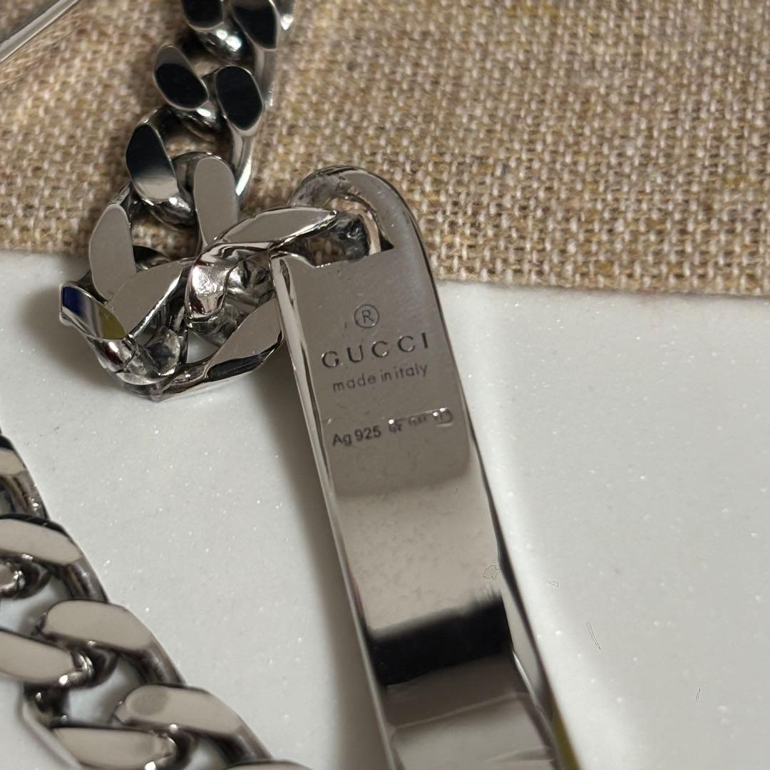 GUCCI 新品同様品　ディアマンテプレートブレスレット　極美品　925シルバー