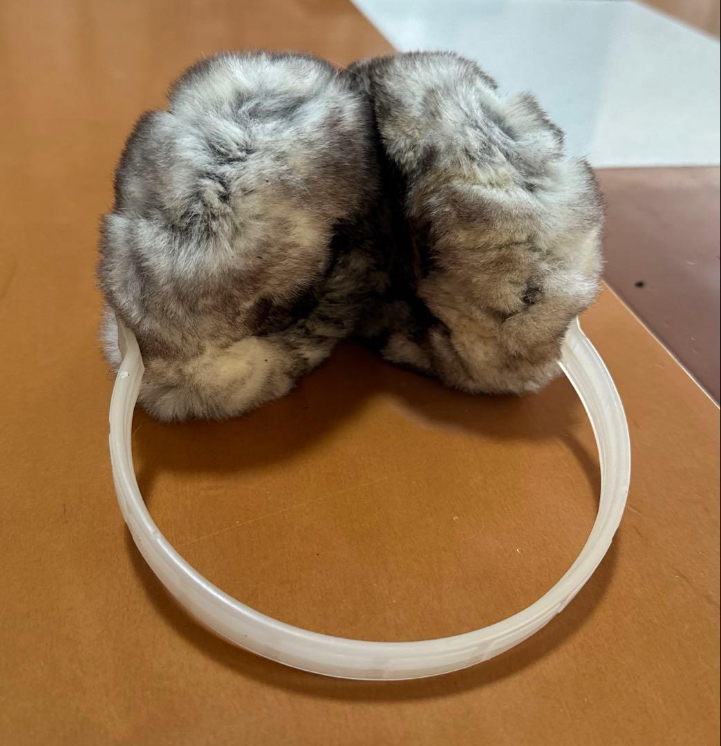 Chanel ファー イヤーマフ グレー系