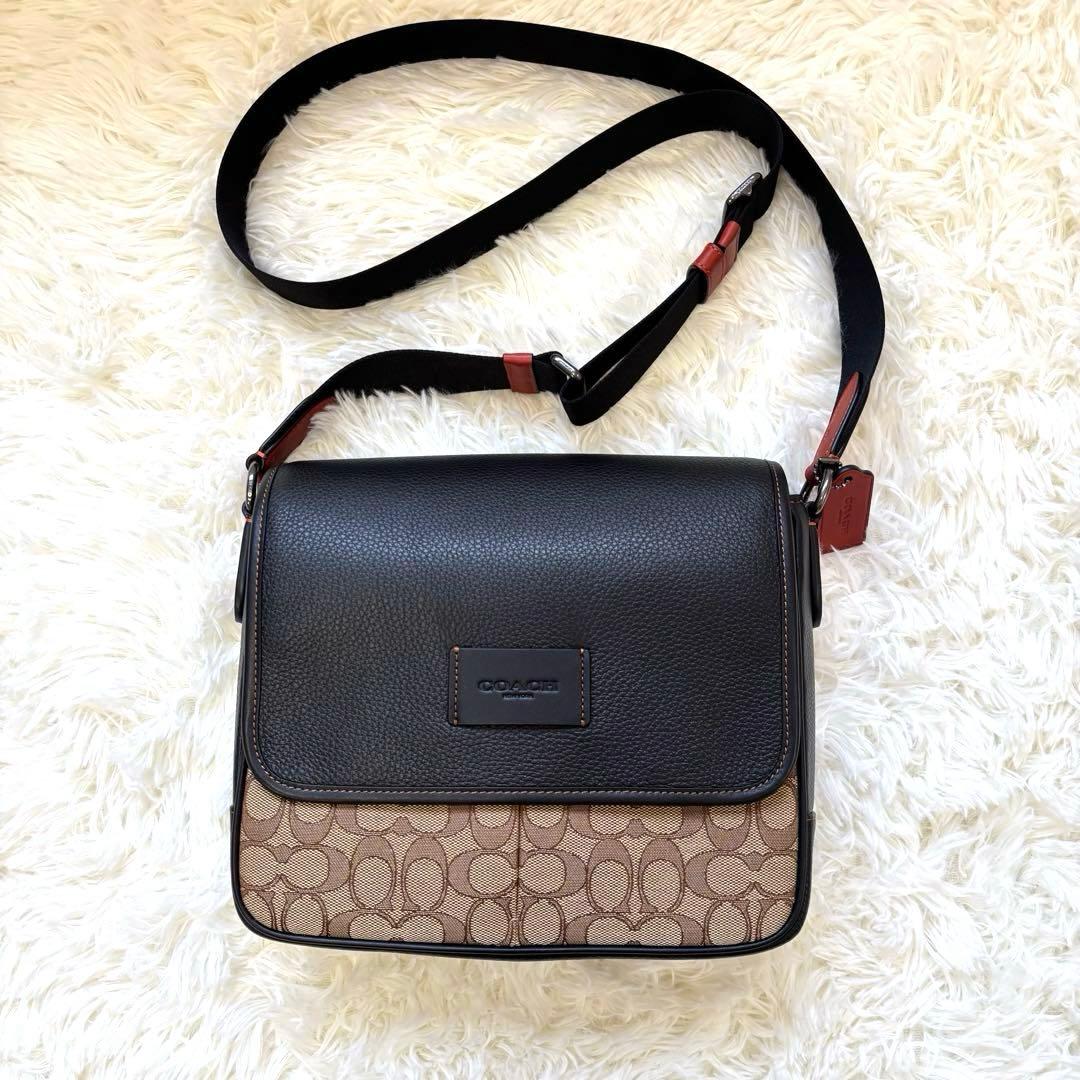 【美品】コーチ CE534ショルダーバッグ レザー 斜め掛け シグネチャー