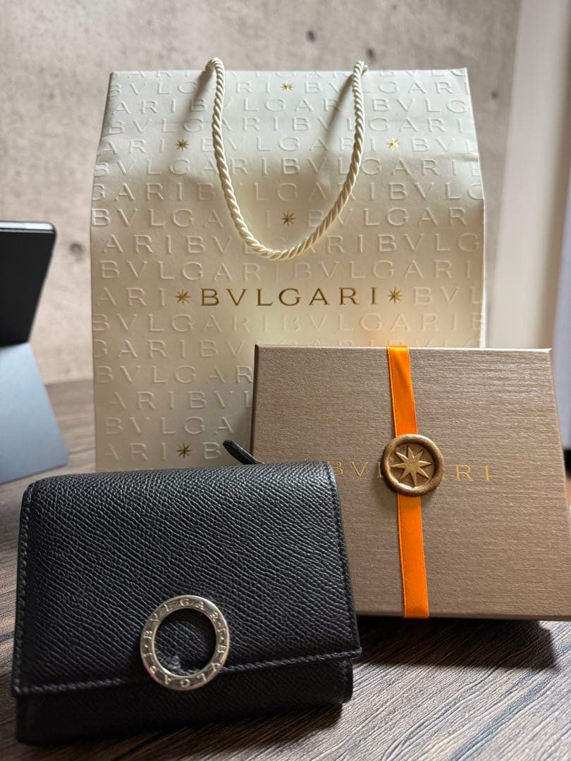 値下げラスト♡箱付きBVLGARI 三つ折り財布 ブラック