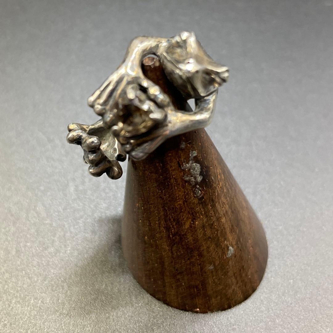 カエル シルバー925リング スモーキークォーツ silver