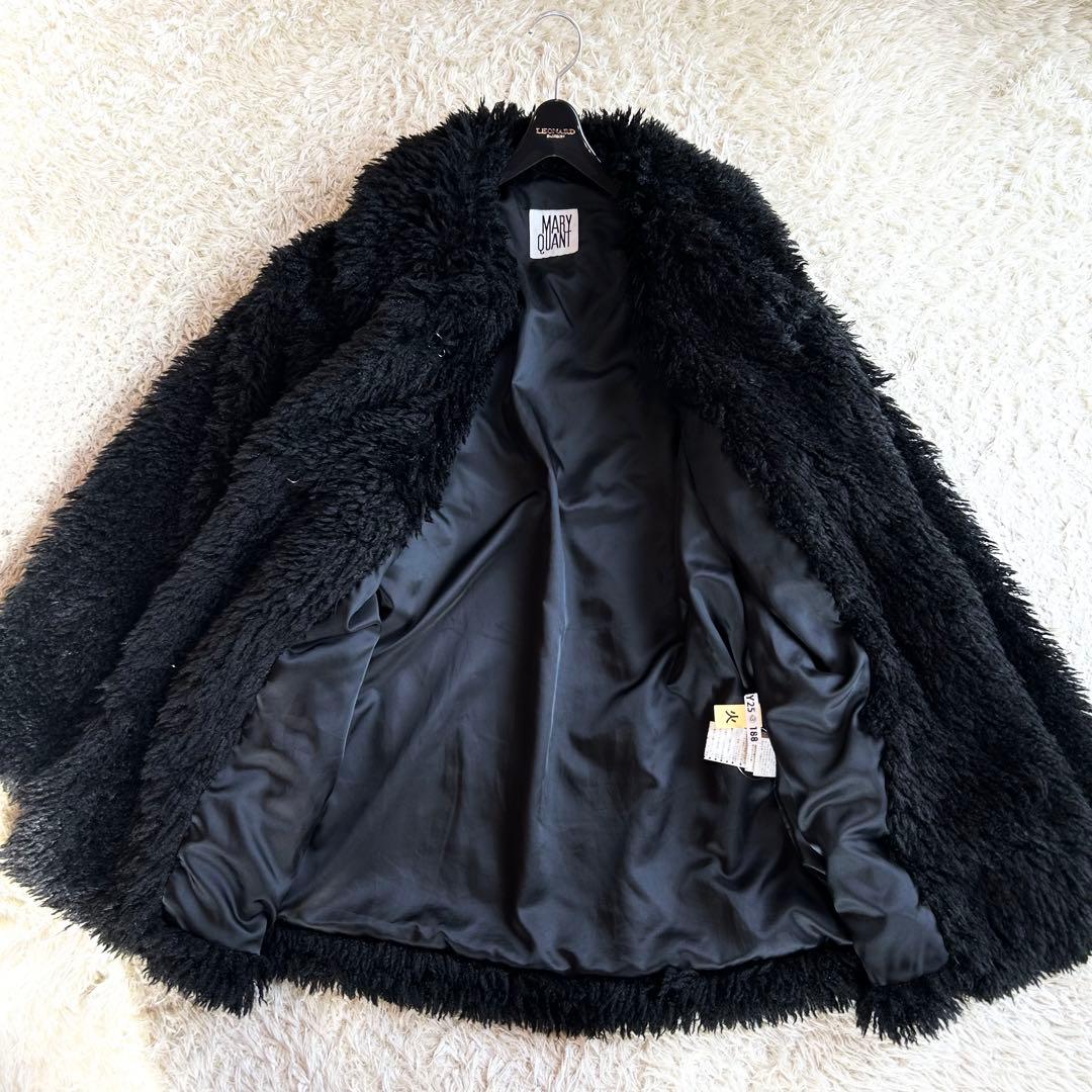 未使用級✨️マリークワント アーカイブ ファー コート ブラック 黒 シャギー
