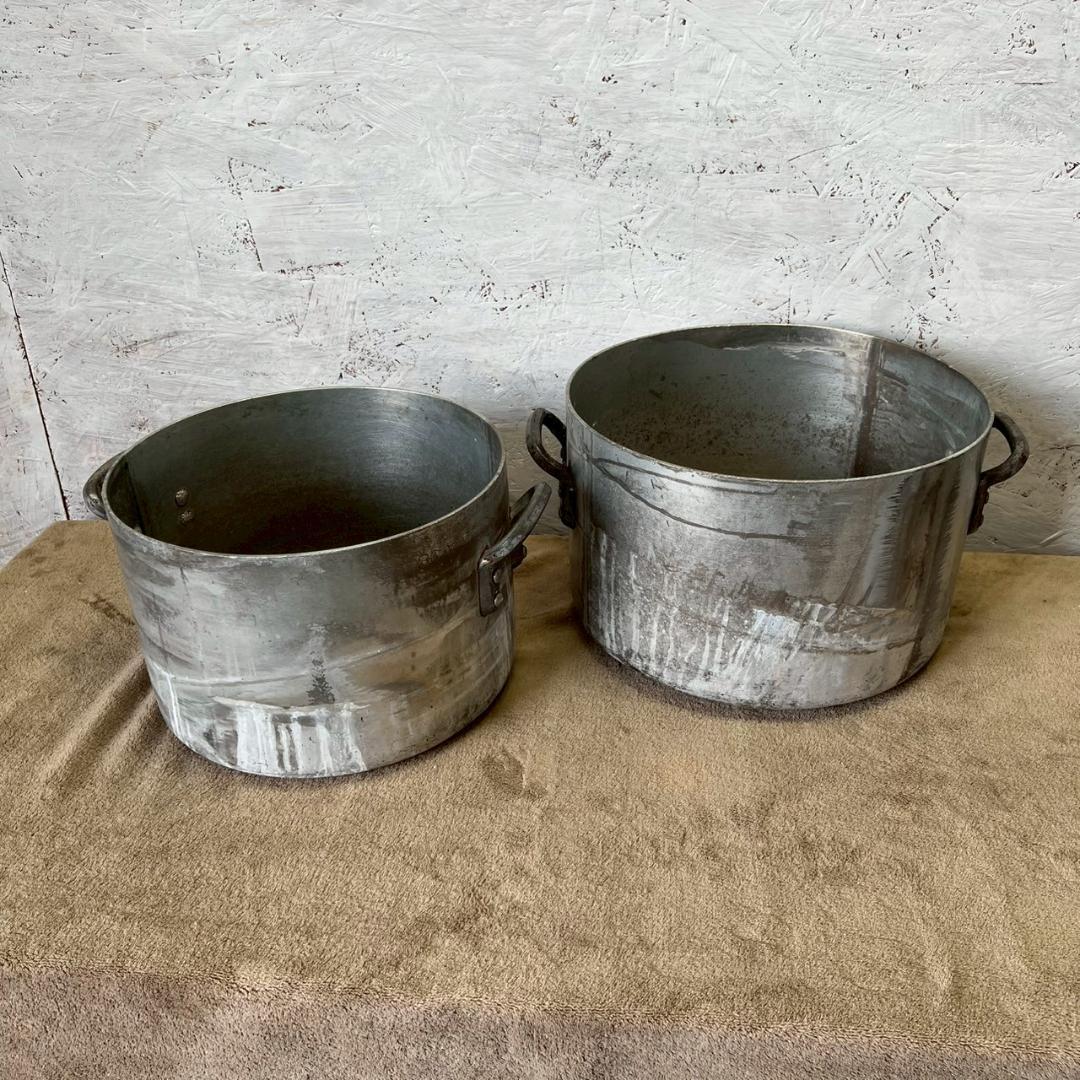 アルミ製 寸胴鍋 蓋なし 2個セット 30cm 33cm 調理鍋 Y1352