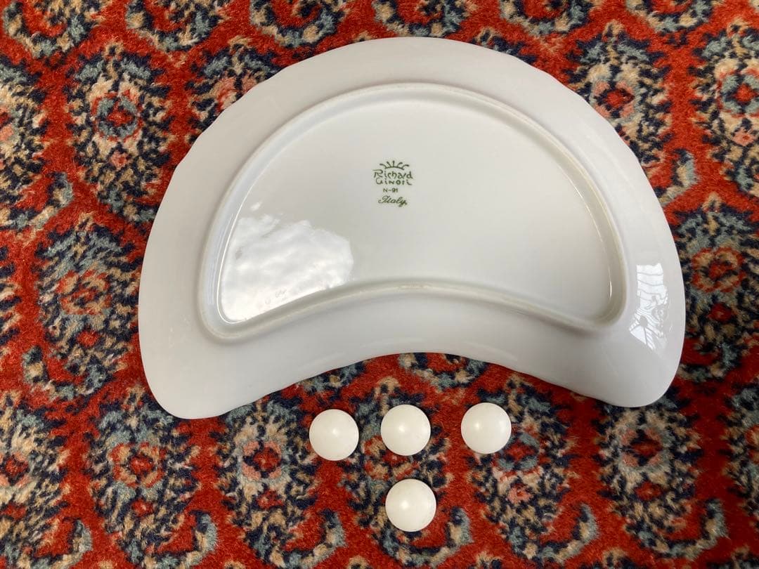 リチャードジノリ　ベッキオホワイト　クレッセントプレート　24cm 6枚