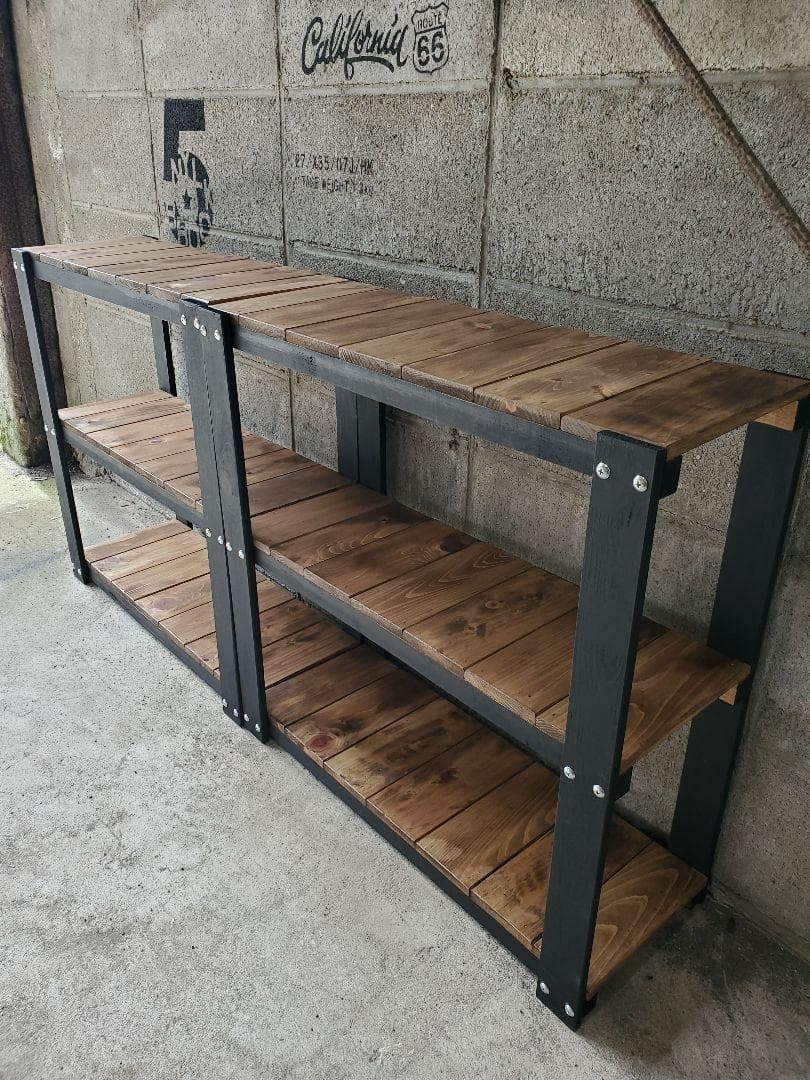 男前インテリア　棚　ハンドメイド インダストリアル　男前　シェルフ　棚　0525