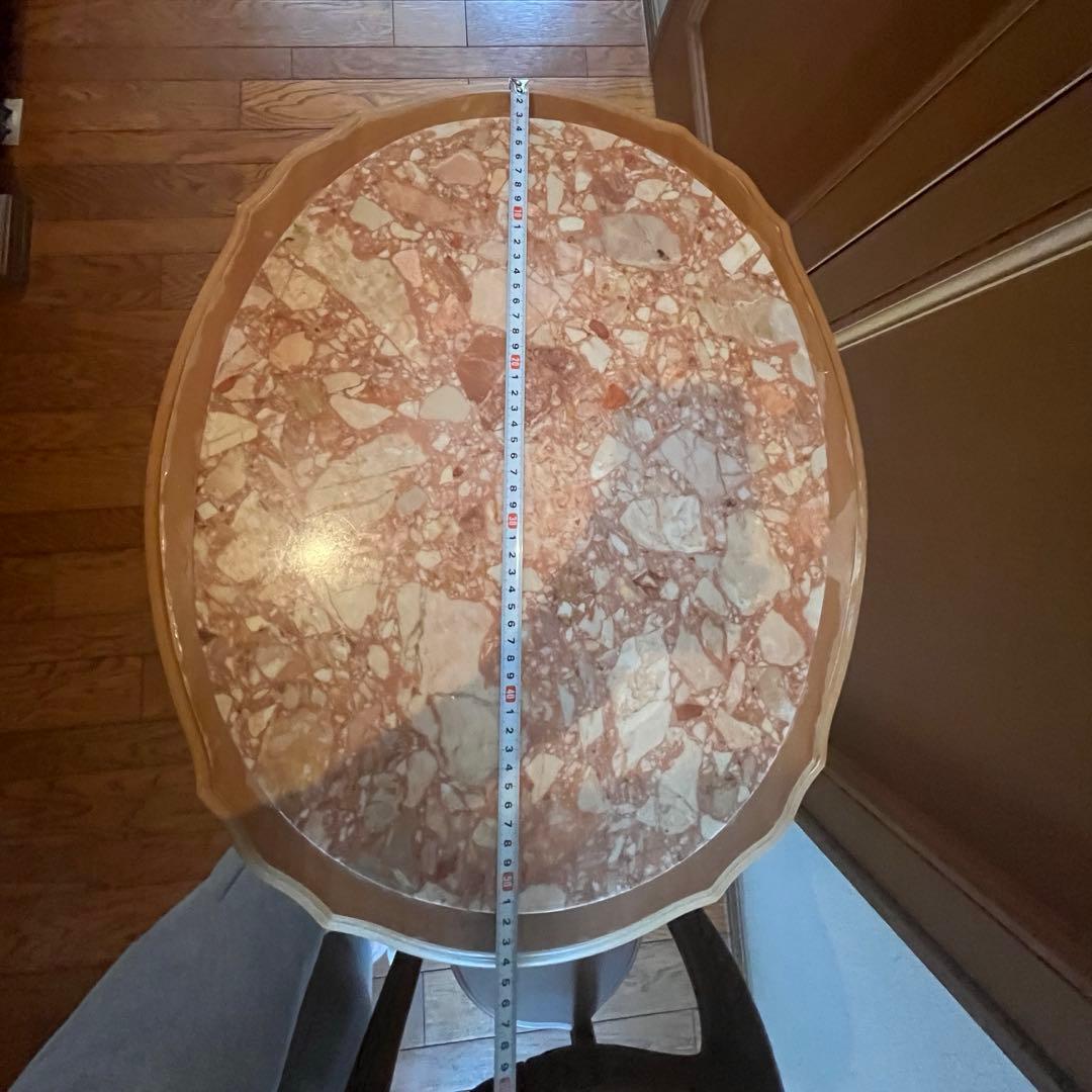 大理石　サイドテーブル　猫脚