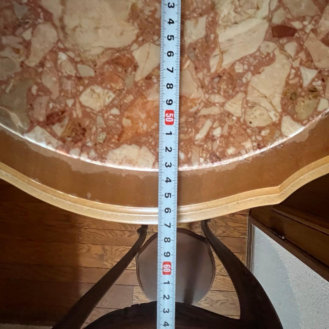 大理石　サイドテーブル　猫脚