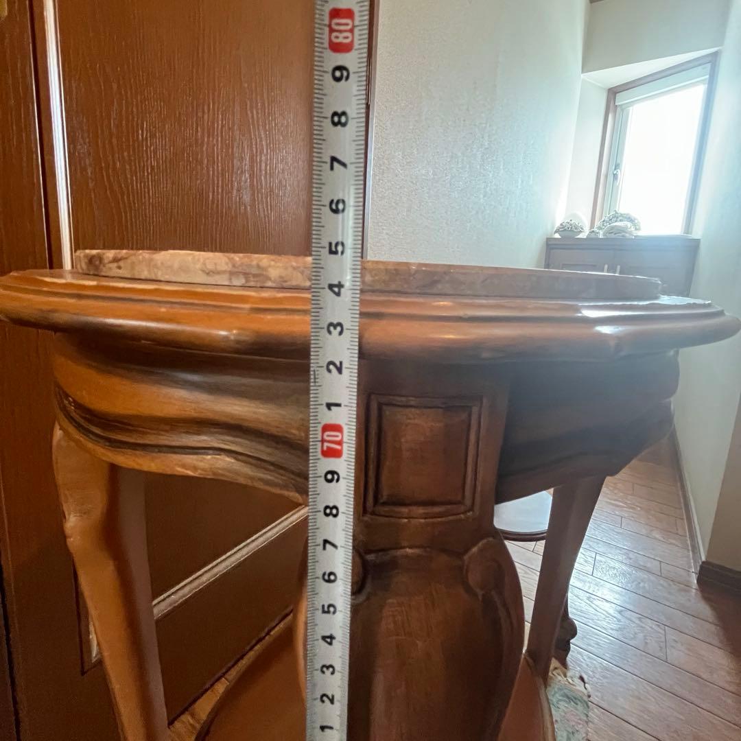 大理石　サイドテーブル　猫脚