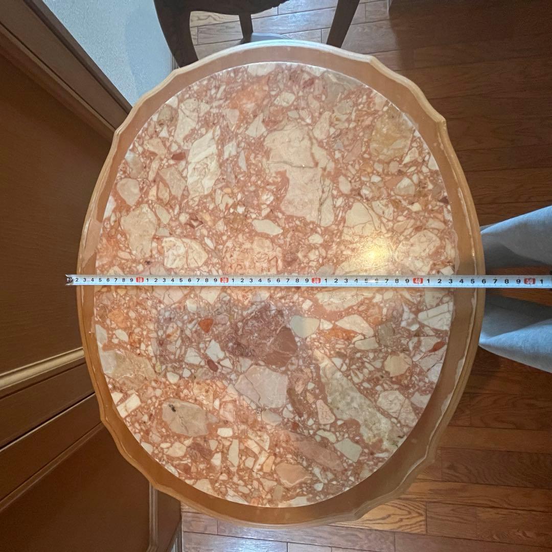 大理石　サイドテーブル　猫脚