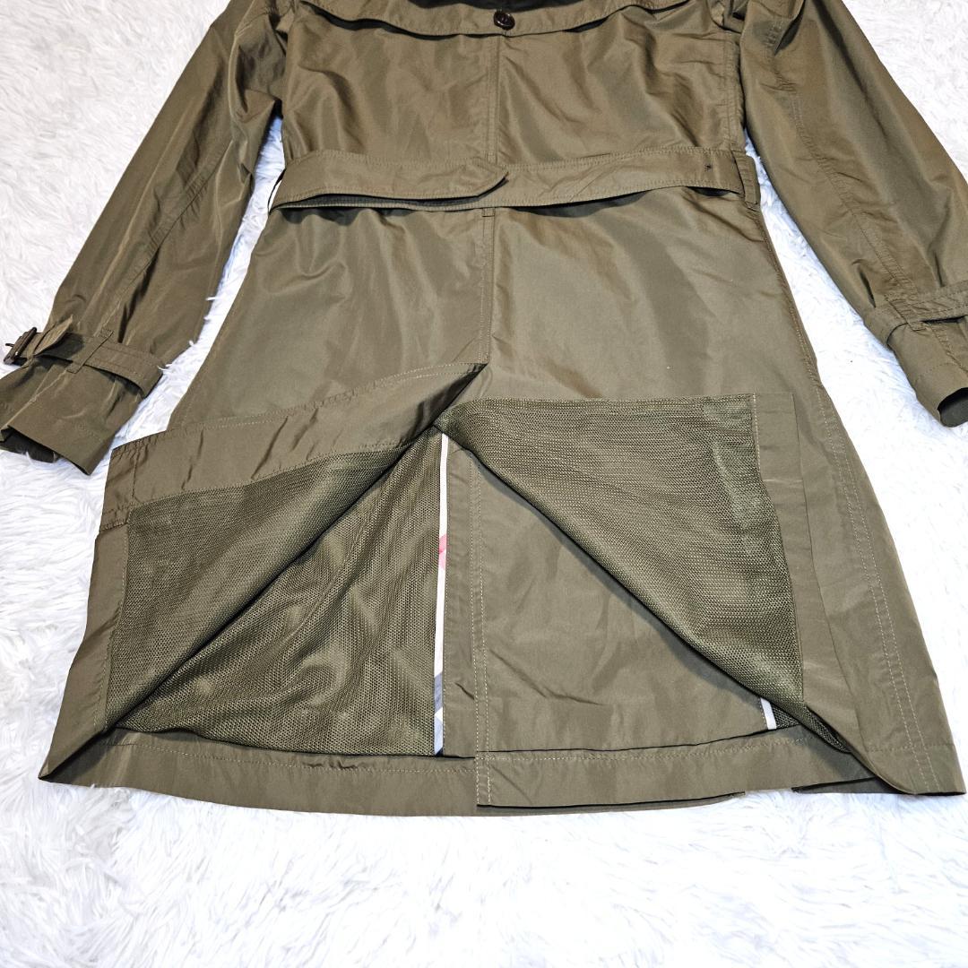 バーバリー ロンドン トレンチコート 38 ノバチェック カーキ メッシュ