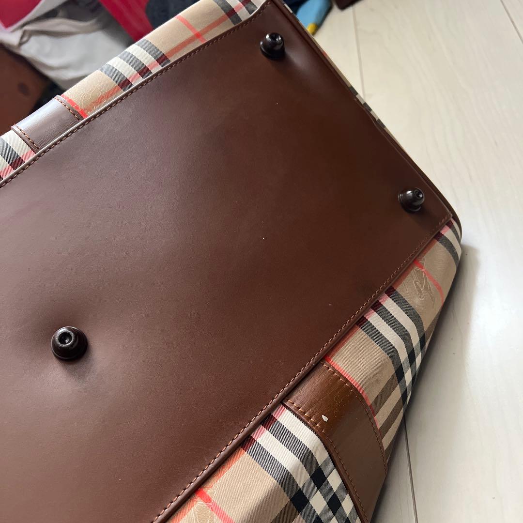 最終価格　Burberry チェック柄 ボストンバッグ 南京錠付き　ビンテージ