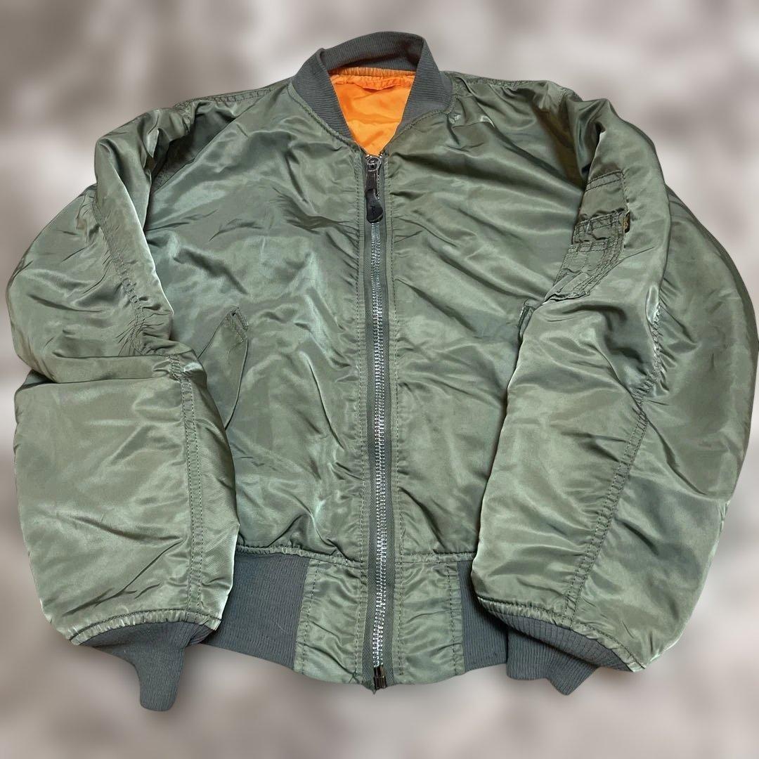 90s USA製Alpha Industries MA-1 オリーブグリーンM