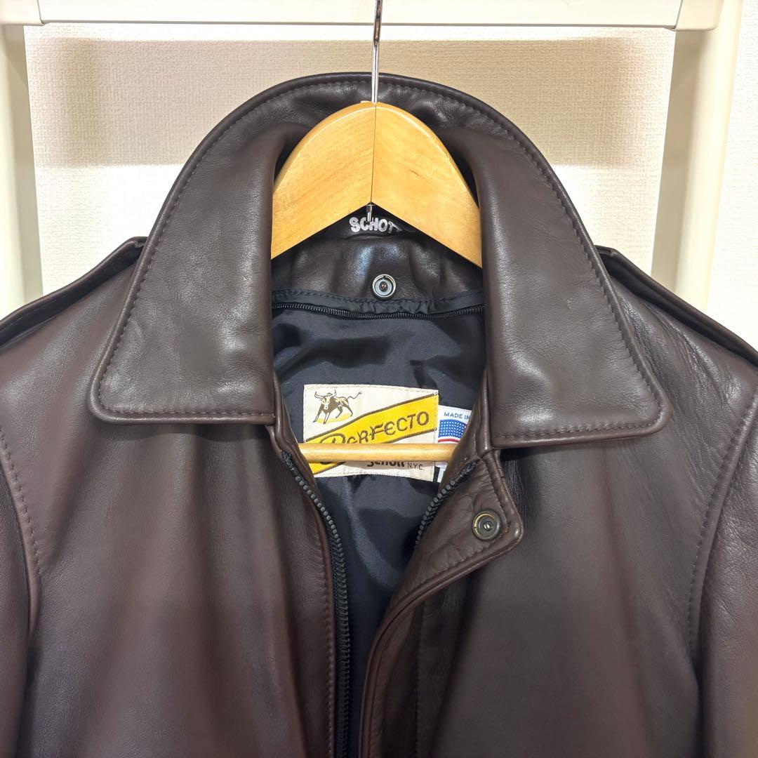 schott G-1 A-2 ダークブラウン　リアルレザー　36ロング　ケンコバ