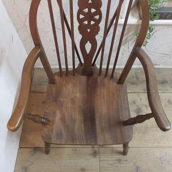 イギリス アンティーク 家具 アームチェア キッチンチェア 英国 4734e