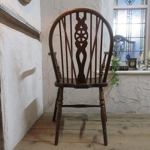 イギリス アンティーク 家具 アームチェア キッチンチェア 英国 4734e