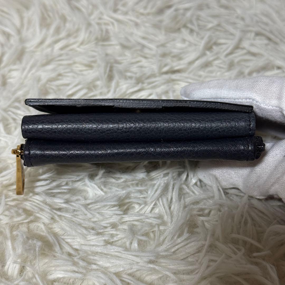 未使用✨IL BISONTE イルビゾンテ レザー　三つ折り財布　ネイビー