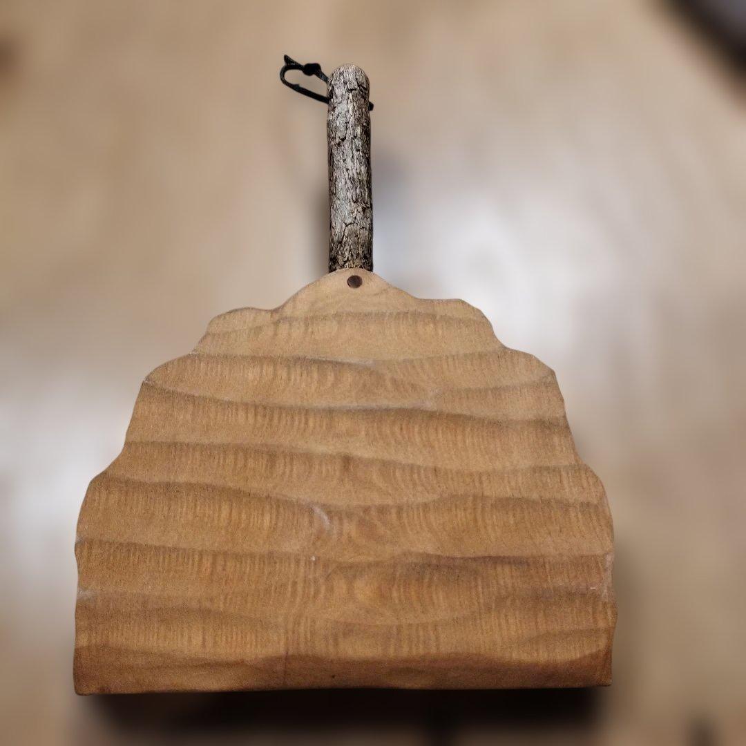 アメリカ製 木彫り天然素材のほうきとちりとりセット