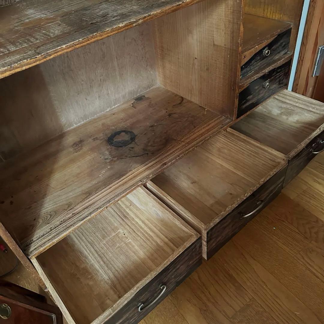 昭和レトロ　アンティーク茶箪笥 水屋箪笥 食器棚 飾り棚 茶棚　古家具