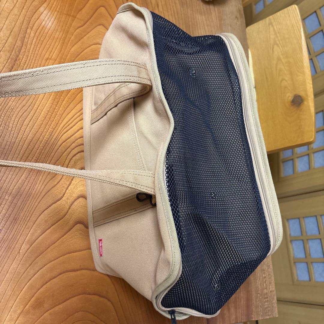 free stitch ベージュ キャンバス キャリーバッグ 小型中型犬用
